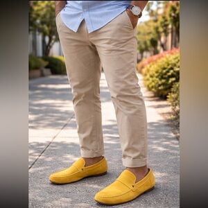 Yellow Suede Loafers